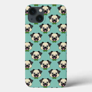 Cute Happy Pug Dog with Papillon iPhone 13 Case
