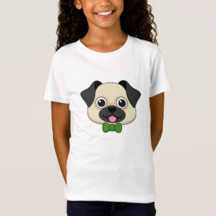 Cute Happy Pug Dog with Papillon T-Shirt