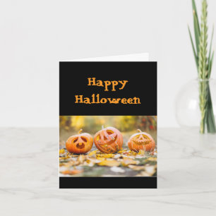 Cute Happy Pumpkins Halloween Fun Holiday Card