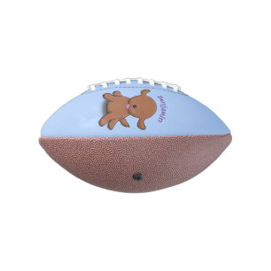 Cute happy puppy dog blue cartoon illustration american football