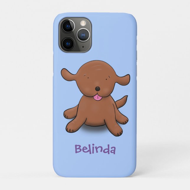 Cute happy puppy dog blue cartoon illustration Case-Mate iPhone case (Back)