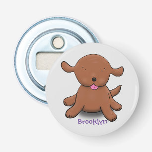 Cute happy puppy dog cartoon illustration bottle opener