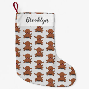 Cute happy puppy dog cartoon illustration small christmas stocking