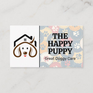 Cute Happy Puppy Dog Paws Pet Care Appointment Card