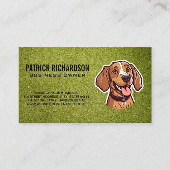 Cute Happy Puppy | Dog Training Business Card (Front)