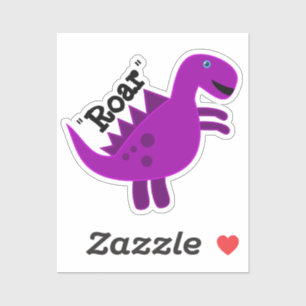 Cute Happy Purple Dinosaur Roar