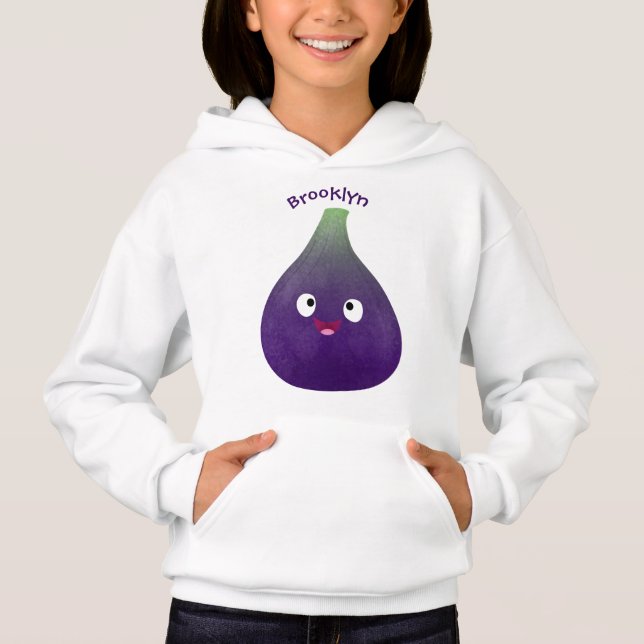 Cute happy purple fig fruit cartoon (Front)
