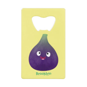 Cute happy purple fig fruit cartoon