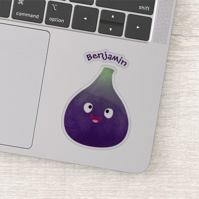 Cute happy purple fig fruit cartoon  (Detail)