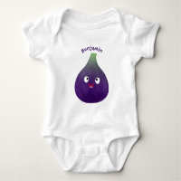 Cute happy purple fig fruit cartoon
