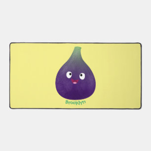 Cute happy purple fig fruit cartoon desk mat