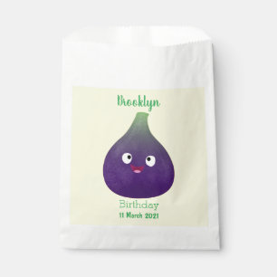 Cute happy purple fig fruit cartoon favour bags