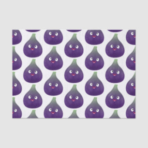 Cute happy purple fig fruit cartoon tissue paper