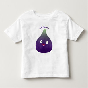 Cute happy purple fig fruit cartoon  toddler T-Shirt