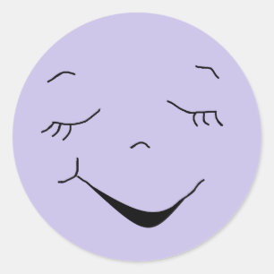 Cute Happy Purple  Silly Face Stickers