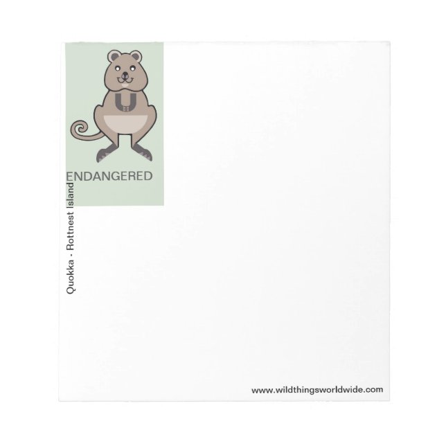 Cute, happy QUOKKA - Marsupial - Wildlife -  Notepad (Front)