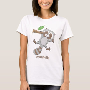 Cute happy racoon baby cartoon illustration T-Shirt