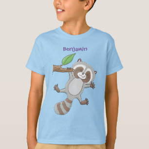 Cute happy racoon baby cartoon illustration T-Shirt