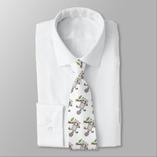 Cute happy racoon baby cartoon illustration tie