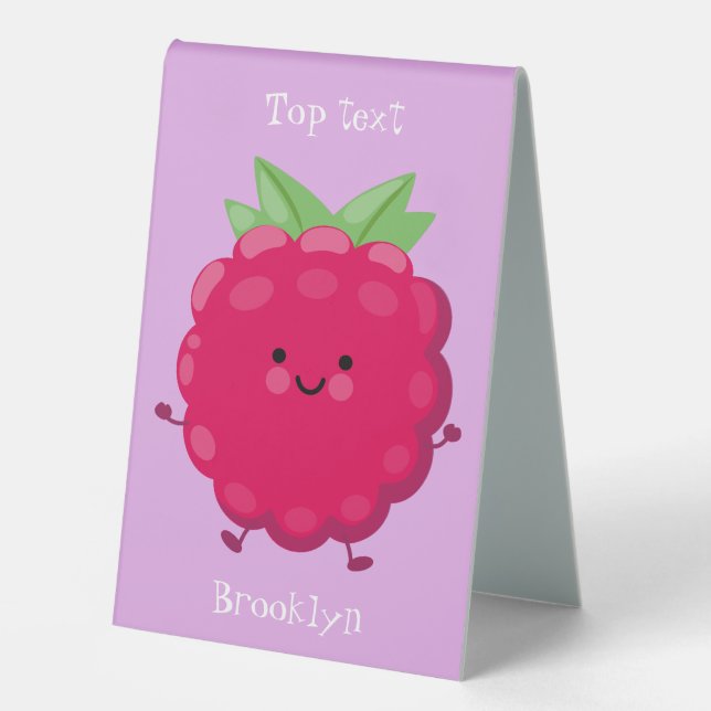 Cute happy raspberry cartoon illustration (Front)