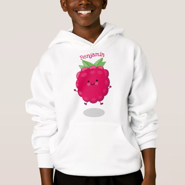 Cute happy raspberry cartoon illustration (Front)