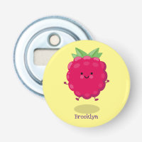 Cute happy raspberry cartoon illustration