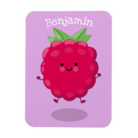 Cute happy raspberry cartoon illustration