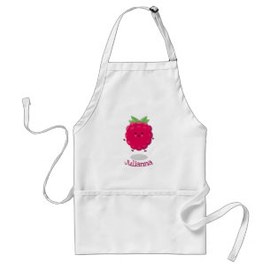 Cute happy raspberry cartoon illustration standard apron