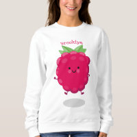 Cute happy raspberry cartoon illustration