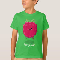 Cute happy raspberry cartoon illustration