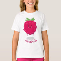 Cute happy raspberry cartoon illustration