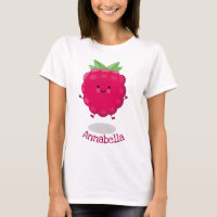 Cute happy raspberry cartoon illustration