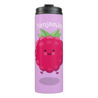 Cute happy raspberry cartoon illustration