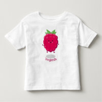 Cute happy raspberry cartoon illustration