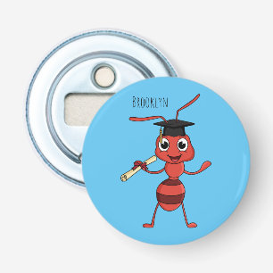 Cute happy red ant cartoon bottle opener