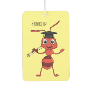 Cute happy red ant cartoon car air freshener