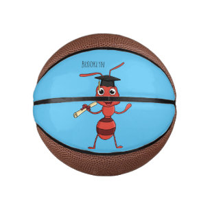 Cute happy red ant cartoon mini basketball