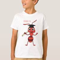 Cute happy red ant cartoon 
