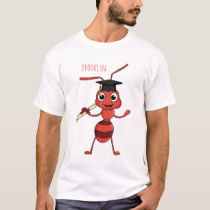 Cute happy red ant cartoon T-Shirt