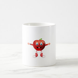 Cute Happy Red Apple Cartoon Mug for Kids