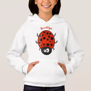 Cute happy red ladybug cartoon illustration