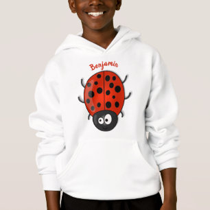Cute happy red ladybug cartoon illustration