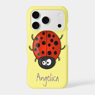Cute happy red ladybug cartoon illustration