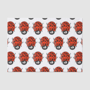 Cute happy red ladybug cartoon illustration tissue paper