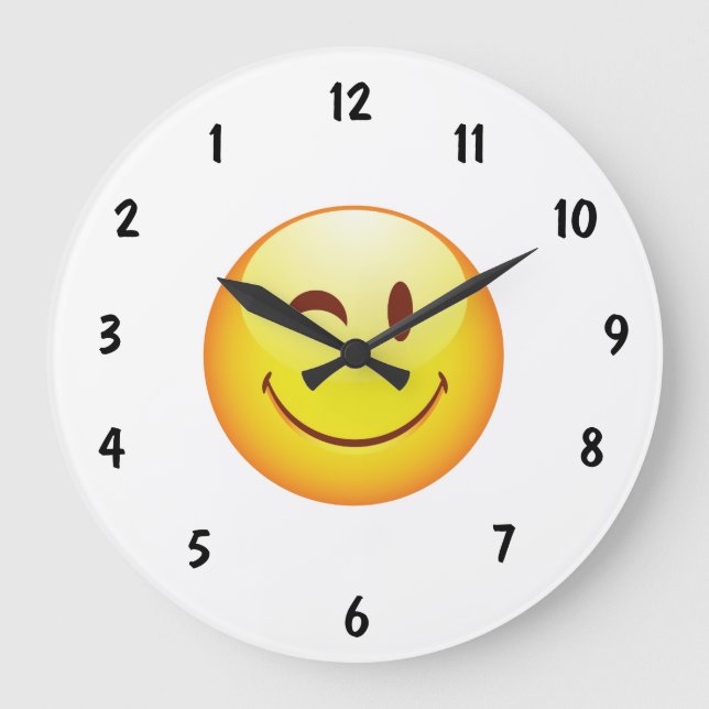 Cute Happy Reverse Dial Large Clock (Front)
