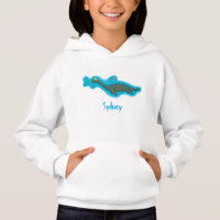Cute, happy sea monster plesiosaur cartoon