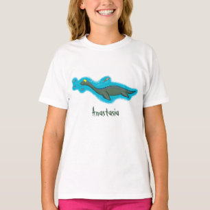 Cute, happy sea monster plesiosaur cartoon T-Shirt