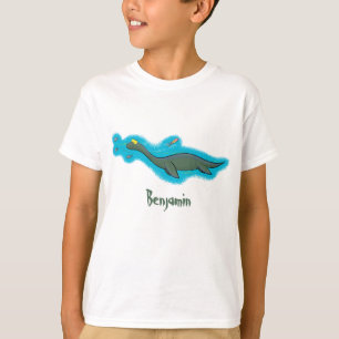 Cute, happy sea monster plesiosaur cartoon T-Shirt