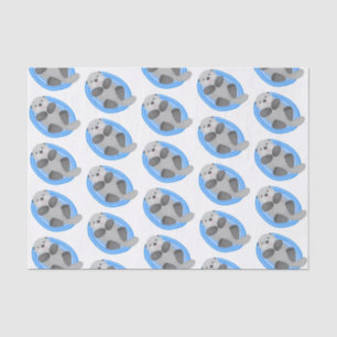 Cute happy sea otter blue cartoon illustration tissue paper