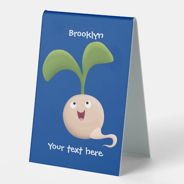 Cute happy seed sprout cartoon illustration (Front)